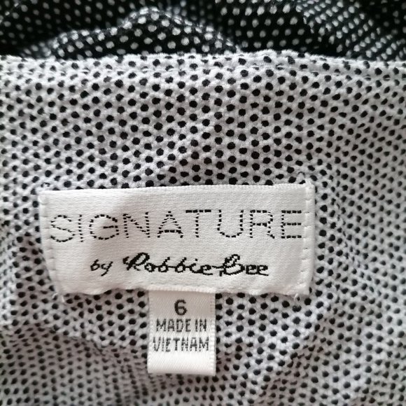 Signature By Robbie Bee Black Gray Tie Back Knee Length Sheath Dress Size 6 - Picture 5 of 7